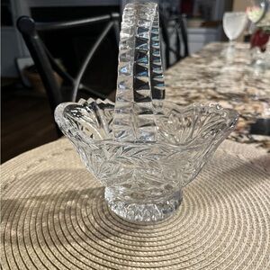 Vintage Lead Crystal Basket Anna Hutte Bleikristall